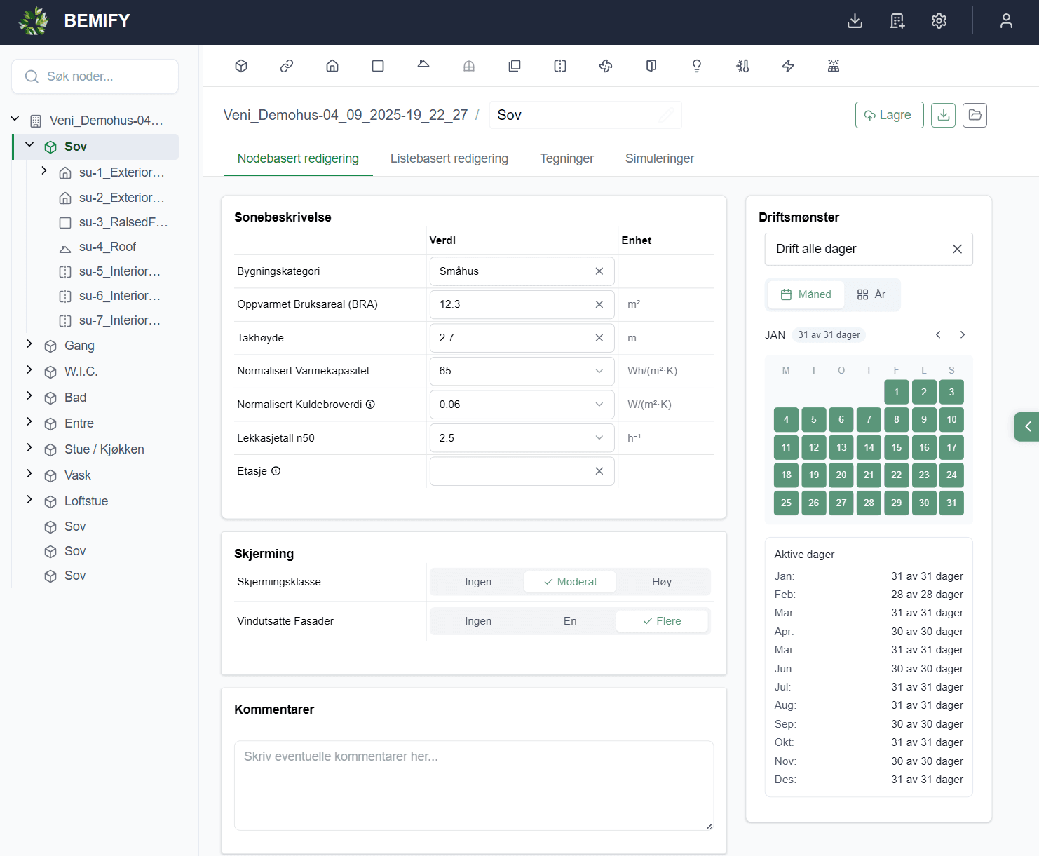 Importert modell i BEMIFY